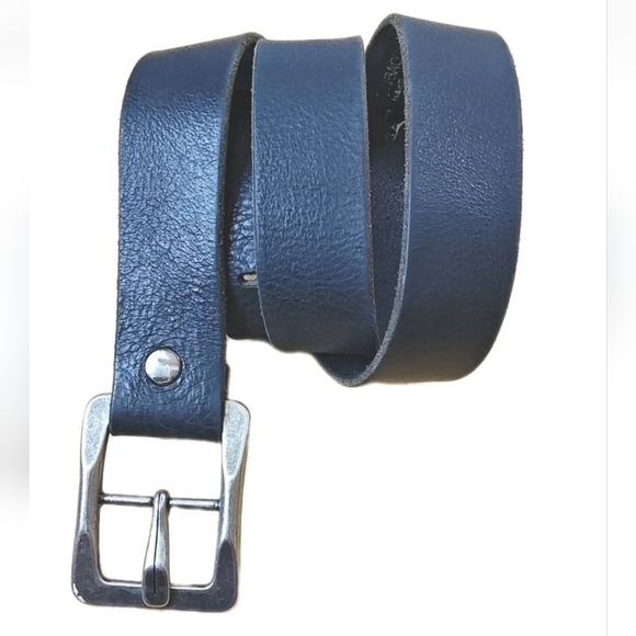 tobacco road belt Tobacco Road Italian Leather Belt Men Sz 36 Black Silver Square Buckle Vtg  USA